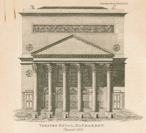 Il Teatro del Re, Haymarket, Londra, aperto nel 1821 da English School