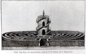 Il Labirinto della Villa Pisani a Stra, da una stampa di Giovanni Battista Carboni (1723-83) e N. Randonnette da English School