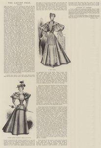 La pagina delle signore, abbigliamento (incisione) da English School