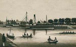 Il Landing Stage River View, Ipswich (litografia)