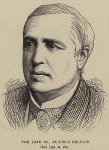 Il defunto Dr Auguste Nelaton (incisione) da English School