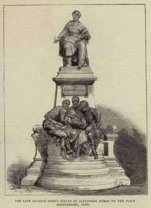 Statua di Alexandre Dumas sulla Place Malesherbes, Parigi (incisione) da English School