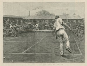 La partita di campionato di tennis a Wimbledon da English School