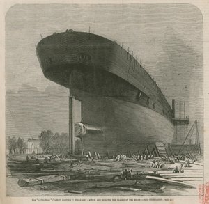 La nave a vapore Leviathan (Great Eastern); poppa e mozzo per le pale dell