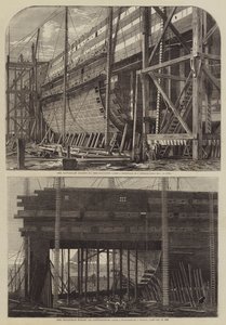 Il Leviatano durante la sua costruzione (incisione)