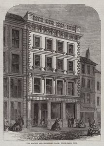 La Banca di Londra e Middlesex, Finch-Lane, City (incisione) da English School