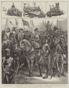 Lo spettacolo del Lord Mayor, alcuni dei personaggi principali nella processione (incisione) da English School