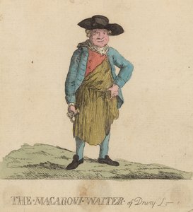 Il cameriere Macaroni di Drury Lane, Londra da English School