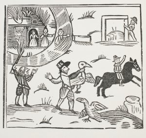 Le folli bravate di Tom Tram, illustrazione da Chap-books del XVIII secolo di John Ashton, pub. 1882