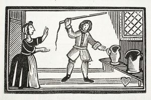 Le folli bravate di Tom Tram, illustrazione da Chap-books del XVIII secolo di John Ashton, pub. 1882 da English School