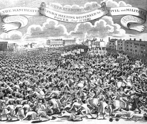 Il raduno per la riforma di Manchester disperso dal potere civile e militare, 16 agosto 1819