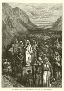 La Marcia degli Israeliti attraverso il deserto (incisione) da English School
