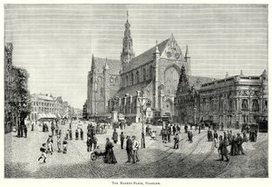 La piazza del mercato, Haarlem (incisione)