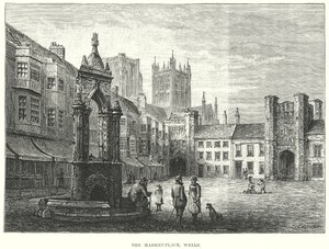 La piazza del mercato, Wells (incisione)