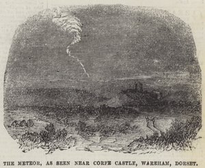 Il meteorite, visto vicino al Castello di Corfe, Wareham, Dorset da English School