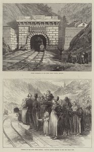 Il tunnel del Moncenisio (incisione) da English School