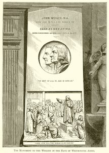 Il monumento ai Wesley nella navata dell
