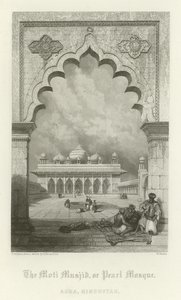 La Moti Musjid, o Moschea della Perla, Agra, India da English School
