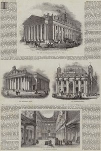 La Nuova Borsa Reale, Londra, con disegni alternativi (incisione) da English School