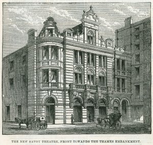 Il nuovo Savoy Theatre, fronte verso il Thames Embankment da English School