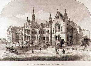 Il nuovo University College, Nottingham, da The Illustrated London News, 7 febbraio 1881 da English School