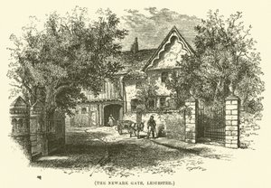 La porta di Newark, Leicester (incisione) da English School