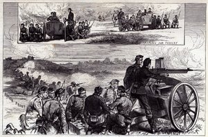 I cannoni Nordenfeldt ad Aldershott, da Illustrated London News, settembre 1885