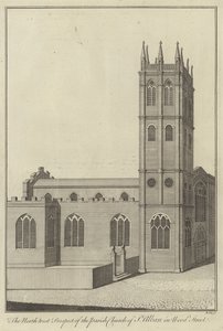 Prospetto nord-ovest della Chiesa parrocchiale di St Alban in Wood Street, Londra