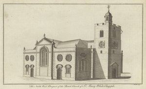 Prospetto nord-ovest della Chiesa Parrocchiale di Santa Maria Whitechapel, Londra
