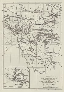 Le mappe ufficiali del trattato di pace, firmato a San Stefano, 3 marzo 1878 da English School