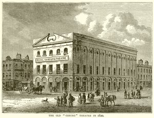 Il Vecchio Teatro Coburg nel 1820 da English School