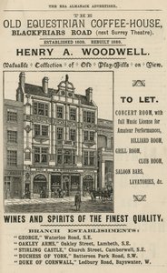 The Old Equestrian Coffee House, Blackfriars Road, Londra