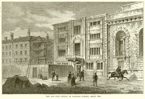 Il vecchio ufficio postale, in Lombard Street, intorno al 1800