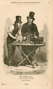 La bancarella delle ostriche da London Labour and the London Poor da English School