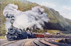 Il Pacifico del New York Chicago Express, illustrazione da The Wonder Book of Railways, quattordicesima edizione a cura di Harry Golding, 1929 da English School