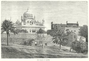 Il palazzo di Lahore (incisione) da English School