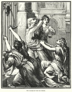 La Parabola delle Dieci Vergini (incisione) da English School