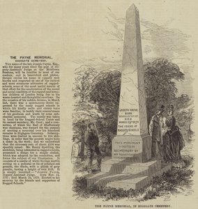 Il Memoriale Payne, nel cimitero di Highgate (incisione) da English School