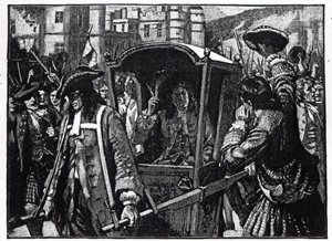 Il popolo di Edimburgo scorta il Duca di Hamilton a Holyrood Palace nel 1706