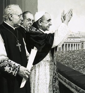 Il Papa, salutando le folle da English School