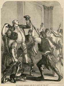 Il popolo costringe Luigi XVI ad adottare il berretto rosso, 1792 da English School