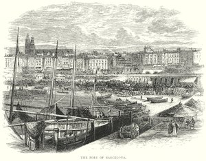 Il porto di Barcellona (incisione)