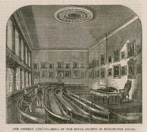 Sala riunioni attuale della Royal Society a Burlington House da English School