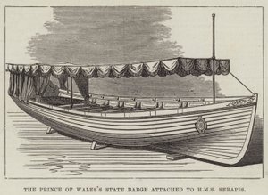La barca di stato del Principe di Galles attaccata alla HMS Serapis