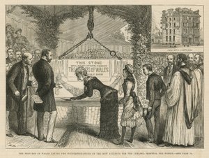 La Principessa del Galles che posa la prima pietra del nuovo edificio per il Chelsea Hospital for Women