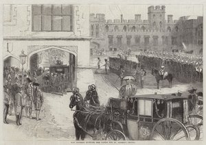 La Principessa lascia il Castello per la Cappella di San Giorgio (incisione) da English School