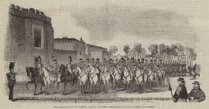 Il Cortile, Palazzo di St James, di fronte a Marlborough House, la Banda di Stato