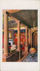 La casa delle bambole della regina: La biblioteca II (litografia a colori) da English School