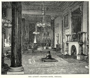 Il salotto della regina, Osborne (incisione) da English School