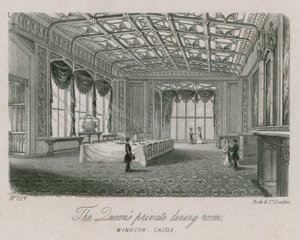 La sala da pranzo privata della Regina al Castello di Windsor da English School